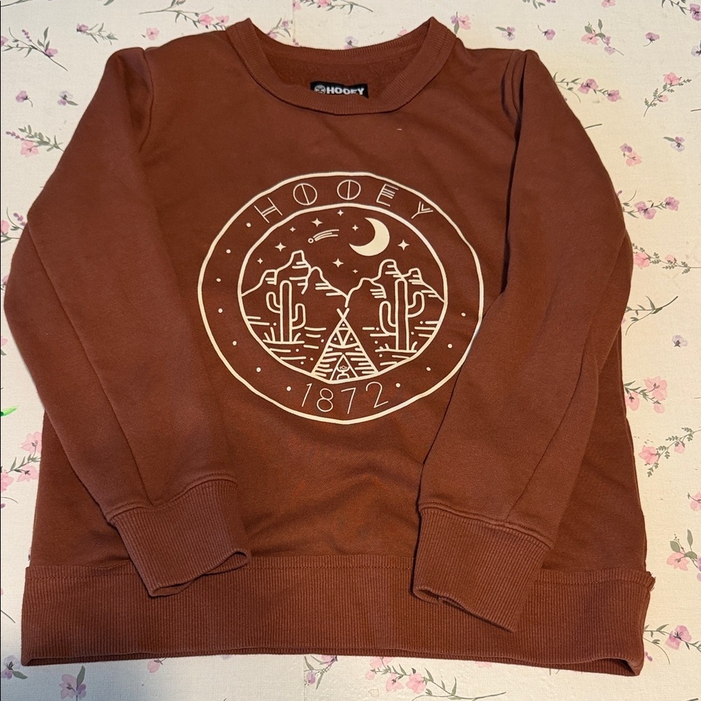 Hooey Rust Brown Graphic Pullover